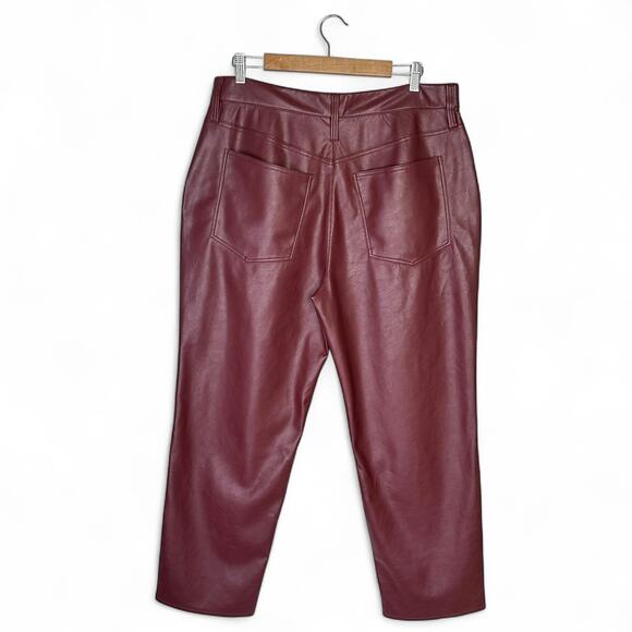 Madewell The Perfect Vintage Straight Jean Faux Leather Edition 32 Dark Cabernet - Picture 4 of 14